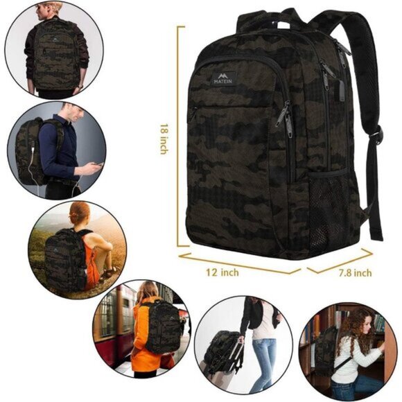 ⚡Matein Men Camouflage Travel Business Anti Theft Slim Sturdy Laptops Backpack - Picture 2 of 9